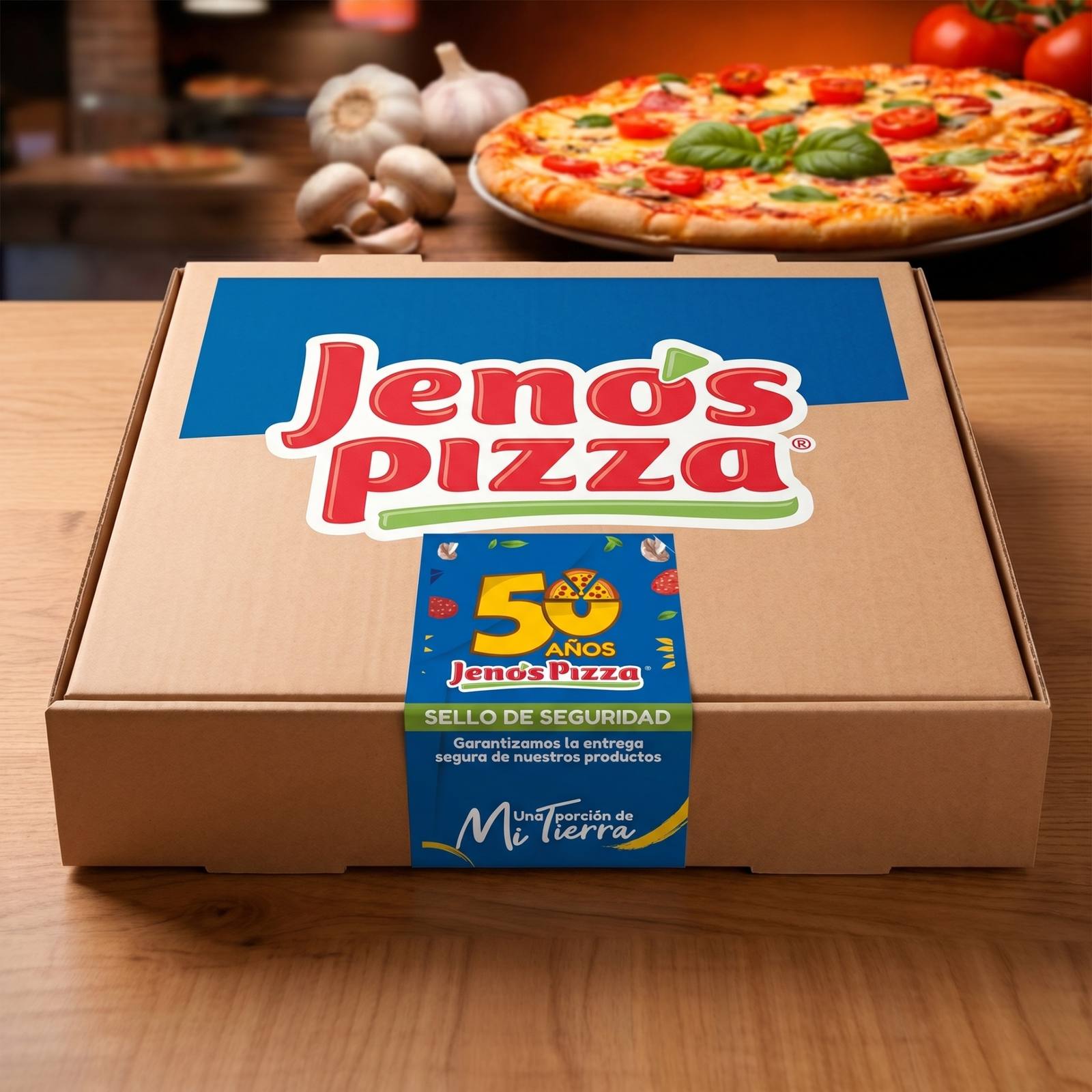 Etiqueta full color para Jeno's Pizza impresa en Colombia