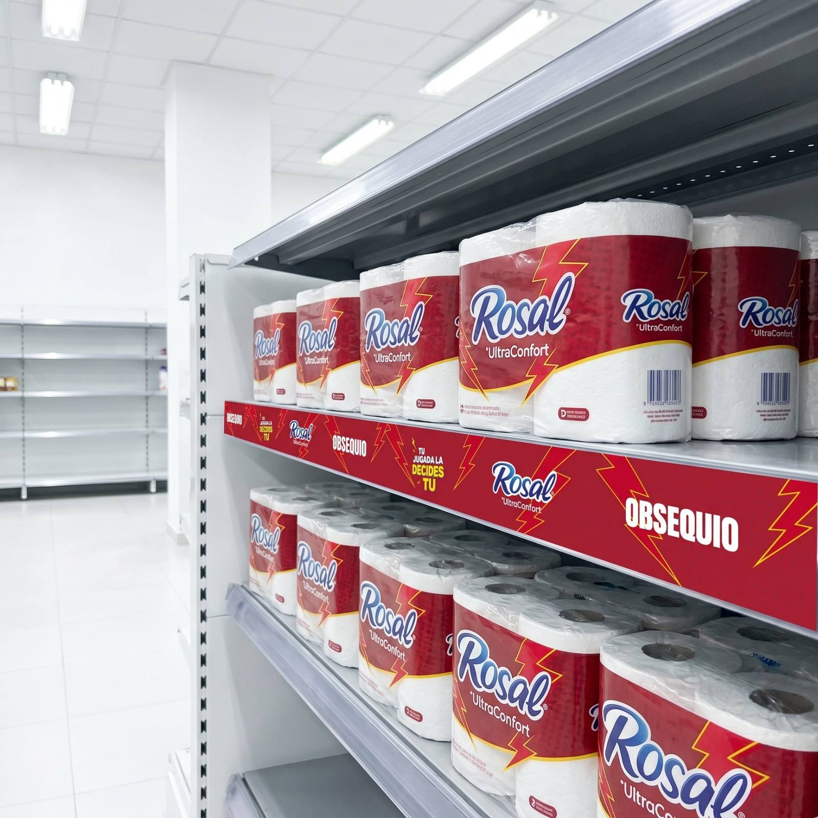 Etiqueta cenefa Rosal con impresión flexográfica